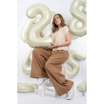 Шар (40''/102 см) Цифра, 8, Белый песок, Сатин, 1 шт. в уп., 27168