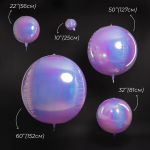 Шар 3D (10''/25 см) Мини-сфера, Сиреневый, Хамелеон, 1 шт. в уп., 24944