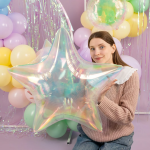 Шар (32''/81 см) Звезда, Прозрачный, Хамелеон, 1 шт. в уп., 24542