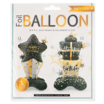 Шар 3D (59''/150 см) Фигура на подставке, Стильные подарки, Черный/Золото, 1 шт. в уп., 24862