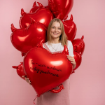 Шар (30''/76 см) Сердце, Чертенок, Красный, 1 шт. в уп., 26476