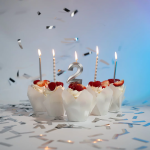 Свеча Цифра, 0 Грани, Серебро, Металлик, 4,2*6 + 4,5 см, 1 шт. с держат., 802750