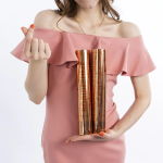 Пневмохлопушка (12/30 см), Волшебные сердечки, Сердца фольга, Розовое Золото, Металлик, 1 шт., 723002