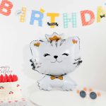 Шар (28''/71 см) Фигура, Котенок Принцесса, Белый, 1 шт., 23315