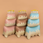 Шар (47''/119 см) Фигура 3D, Торт со свечками, Розовый, Сатин, 1 шт. в уп., 25067