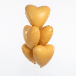 Шар (19''/48 см) Сердце, Мистик, Абрикос, Сатин, 1 шт., 221769