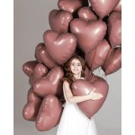 Шар (19''/48 см) Сердце, Мокко, 1 шт., 940639