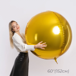 Шар 3D (60''/152 см) Сфера, Золото, 1 шт. в уп., 24010