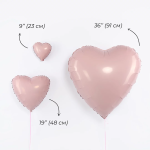 Набор шаров с клапаном (9''/23 см) Мини-сердце, Пыльная роза, 5 шт. в уп., 224968