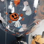 Шар с клапаном (18''/46 см) Сфера, Веселый Хэллоуин, Прозрачный, Кристалл, 1 шт. в уп., 518022