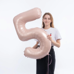 Шар (40''/102 см) Цифра, 5, Винтажная роза, Сатин, 1 шт. в уп., 26715