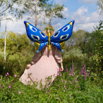 Шар 3D (45''/114 см) Фигура, Бабочка, Карнавальные крылья, Голубой, 1 шт., 23734