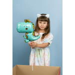 Шар с клапаном (14''/36 см) Мини-фигура, Динозаврик в короне, 1 шт., 23620