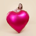Шар (63''/160 см) Сердце, Фуше, Сатин, 1 шт. в уп., 26935