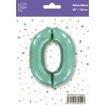 Шар (40''/102 см) Цифра, 0, Тиффани, 1 шт. в уп., B901760TU