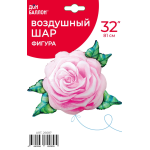Шар (32''/81 см) Цветок, Акварельная роза, Розовый, 1 шт. в уп., 26687