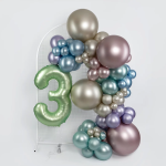 Шар (40''/102 см) Цифра, 3, Авокадо, Сатин, 1 шт. в уп., 24313