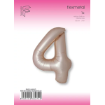 Шар (40''/102 см) Цифра, 4 Slim, Звездное Золото, Матовый, 1 шт. в уп., B901914MSG