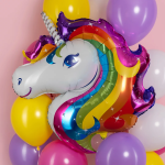 Шар (32''/81 см) Фигура, Голова, Радужный Единорог, 1 шт., L32242