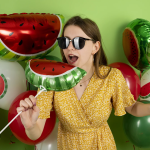 Шар с клапаном (17''/43 см) Мини-фигура, Долька арбуза, 1 шт., 17211