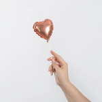 Шар с клапаном (5''/13 см) Микро-сердце, Розовое Золото, Металлик, 1 шт., 27267