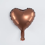 Шар с клапаном (10''/25 см) Мини-сердце, Шоколад, Сатин, 1 шт., 27270