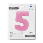 Шар (40''/102 см) Цифра, 5, Розовая Сакура, Матовый, 1 шт. в уп., 400500MSPK-P