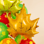 Шар (28''/71 см) Фигура, Кленовый лист, Желтый, 1 шт., 26752