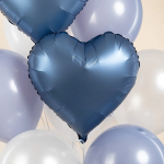 Шар (18''/46 см) Сердце, Темно-синий, Сатин, 1 шт., 27596