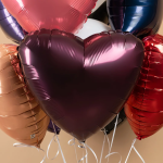 Шар (19''/48 см) Сердце, Темная вишня, 1 шт., 226252