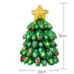 Шар (15''/38 см) Мини-фигура 3d, Новогодняя елка, 1 шт. в уп., 24385