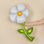 Шар (43''/109 см) Цветок, надув воздухом, Белый, 1 шт. в уп., 27124P