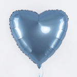 Шар (18''/46 см) Сердце, Стальной синий, Сатин, 1 шт., 201500SSB