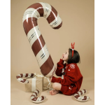 Шар (14''/36 см) Мини-фигура, Леденец трость, Шоколадный/Кремовый, Сатин, 1 шт., G72236