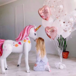 Шар (46''/117 см) Фигура 3D, Цветочный единорог, 1 шт. в уп., 15514