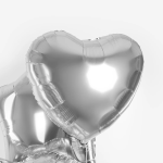 Шар (24''/61 см) Сердце, Серебро, Металлик, 1 шт., 27245