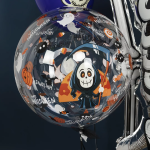 Шар с клапаном (18''/46 см) Сфера, Хэллоуин, Смерть с косой, Прозрачный, Кристалл, 1 шт. в уп., 518021