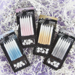 Свечи Сверкающие искры, Белый/Золото, Металлик, 0,77*8 см, 6 шт. с держат., 802733