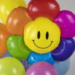 Шар (38''/97 см) Цветок, Ромашка Радуга, 1 шт., 23472