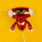 Шар (13''/33 см) Мини-фигура, Робот, Красный, 1 шт., 902892R