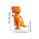 Шар (28''/71 см) Фигура 3D, Динозавр Тираннозавр, Оранжевый, 1 шт. в уп., 26072