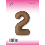 Шар (40''/102 см) Цифра, 2 Slim, Шоколад, Матовый, 1 шт. в уп., B901912MCH