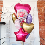 Шар (30''/76 см) Сердце, Фуксия, 1 шт. в уп., 759042