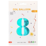 Шар (40''/102 см) Цифра, 8, Тиффани, Металлик, 1 шт. в уп., 24238