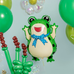 Шар (25''/64 см) Фигура, Лягушонок с бантиком, 1 шт., 24589