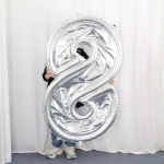 Шар (65''/165 см) Цифра, 8 Каркасная, 1 шт. в уп., 131378