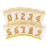 Шар (32''/81 см) Цифра на подставке, 7 Серебристая корона, Золото, 1 шт. в уп., 24187