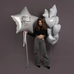 Шар (36''/91 см) Звезда, Белый блеск, 1 шт. в уп., 940813