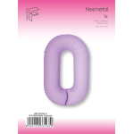 Шар (40''/102 см) Цифра, 0 Slim, Лаванда, Матовый, 1 шт. в уп., B901910MLA