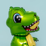 Шар (30''/76 см) Фигура 3D, Маленький динозавр, Зеленый, 1 шт. в уп., 15527